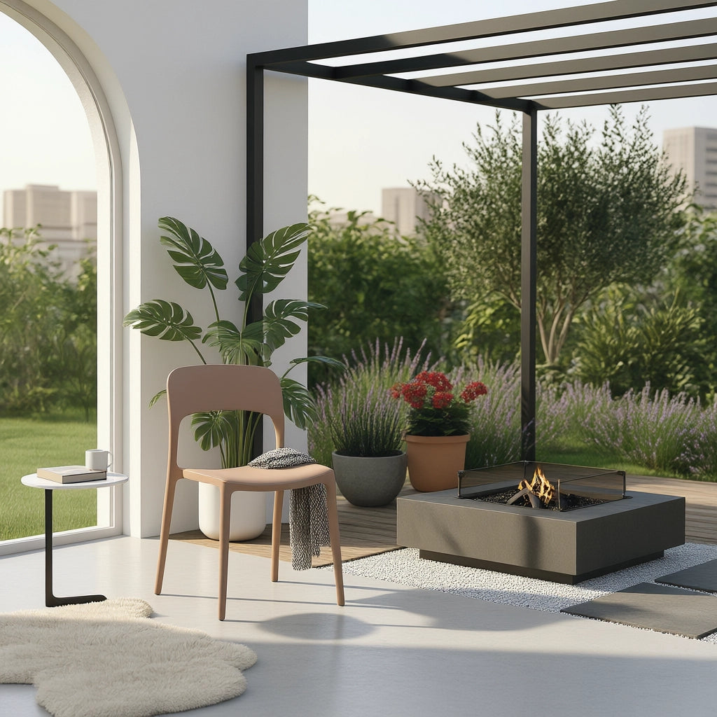 Set 4 Sedie Da Giardino In Polipropilene Impilabili Leggere E Resistenti Ideali Per Esterni Terrazze Giardini Bar Dehors Ristoranti 41 x 82,5 x 52 cm Tortora