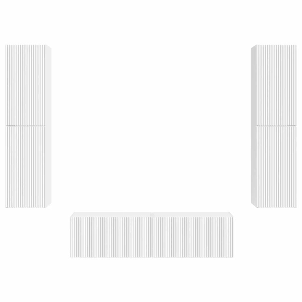 Set mobile TV 6 pcs Bianco Legno multistrato