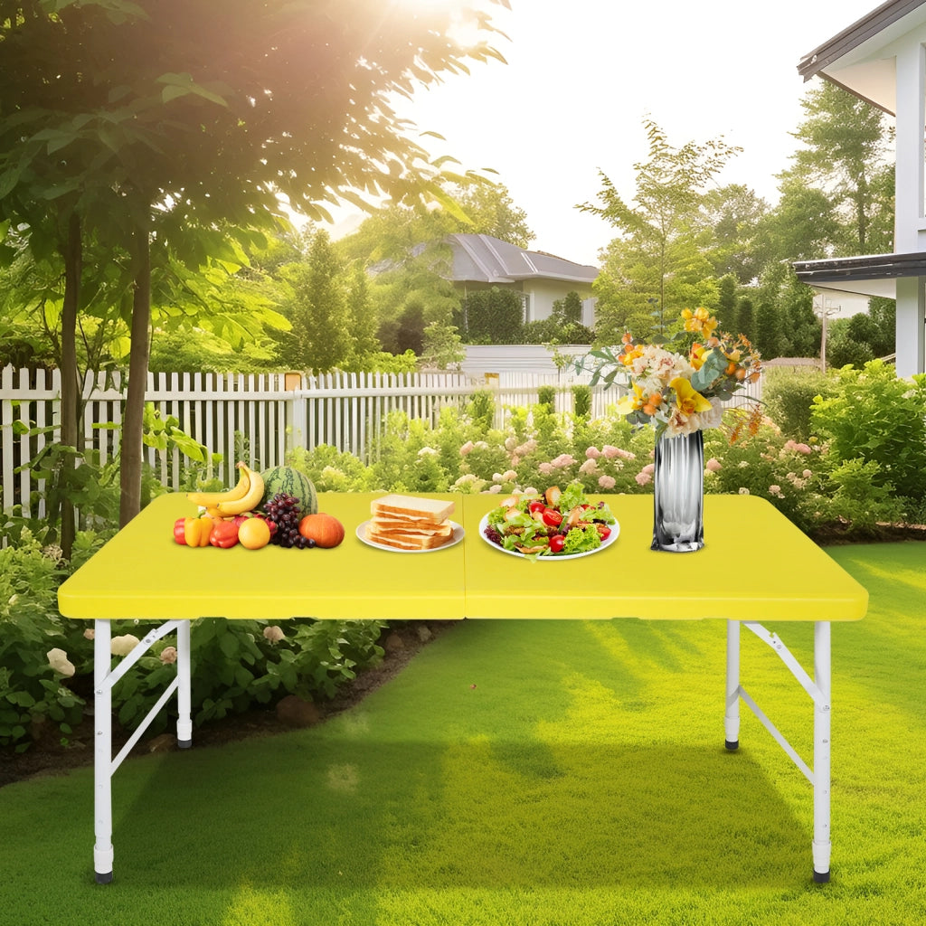 Tavolo Pieghevole Salvaspazio con Manico ¨C MINIMAL ¨C Altezza Regolabile, 135kg, Giallo