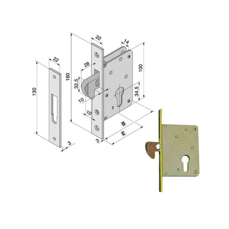 Serratura Inf.Legno 025.30.00.0 Welka