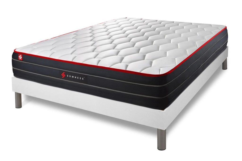 Pacchetto letto completo - Materasso 160x200cm + Box spring con doghe (kit) + 2 cuscini + Piumino - Boost