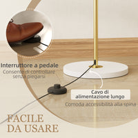 Lampada da Terra Moderna 40x40x157,5 cm Dimmerabile con Interruttore a Pedale in Metallo Oro