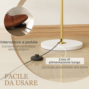 Lampada da Terra Moderna 40x40x157,5 cm Dimmerabile con Interruttore a Pedale in Metallo Oro