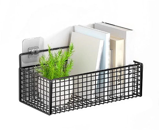 Sostegno multifunzionale per parete - Spazio risparmiato - Nera - 27x15x9cm - Solido e duraturo - Sostegno per parete