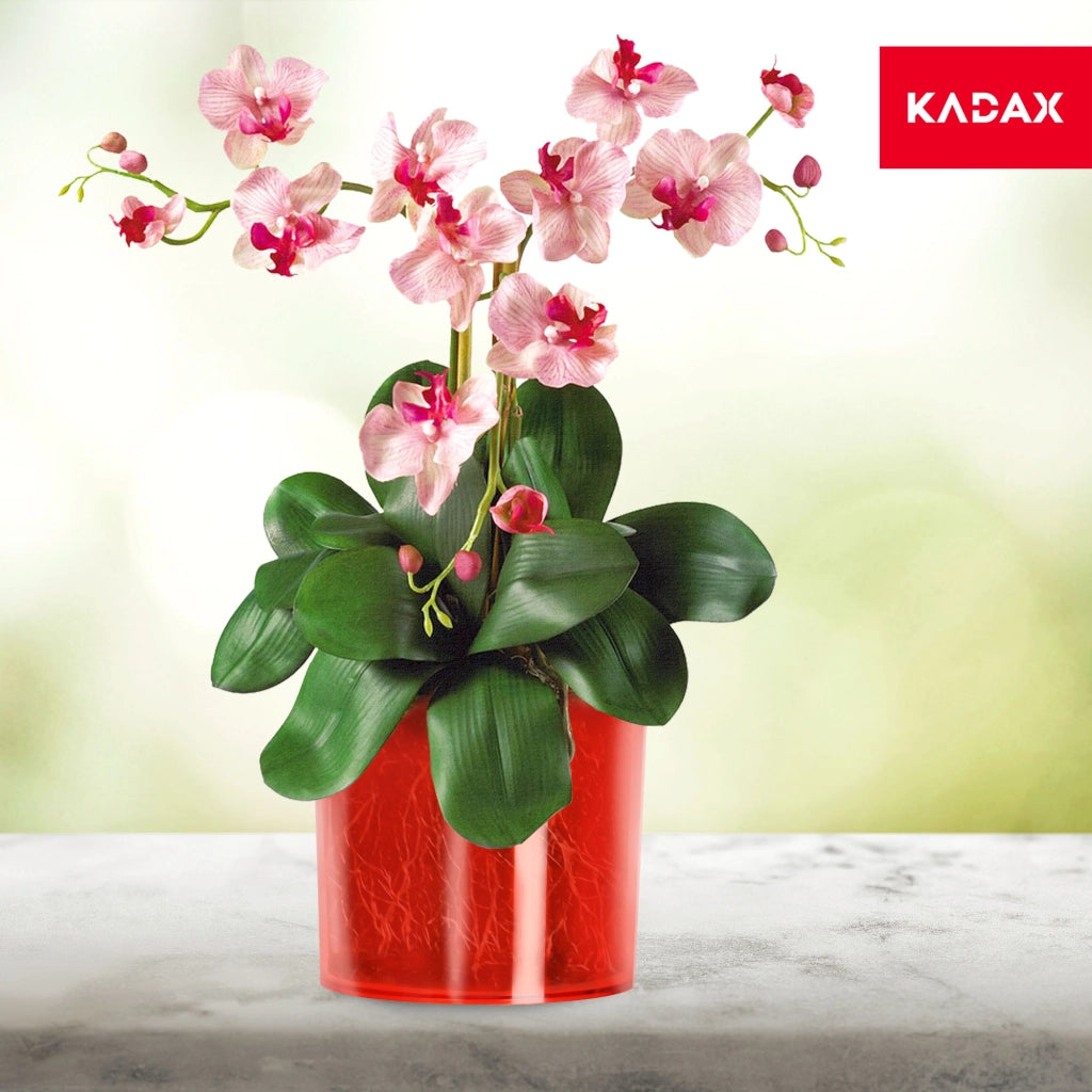 Vaso da fiori KADAX rotondo in plastica, 15 cm, rosso
