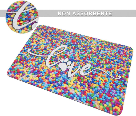 Tappeto Sottociotola Tovaglietta 38x60 cm Pvc Impermeabile Antisfilo Antiscivolo Cane Gatto Dis.B