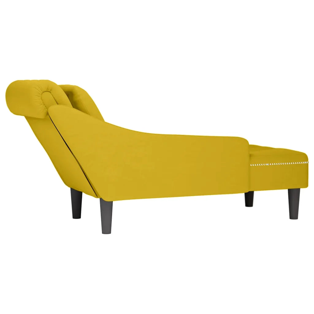 Sdraio con Cuscino e Bracciolo Destro in Velluto Giallo CFW4458803