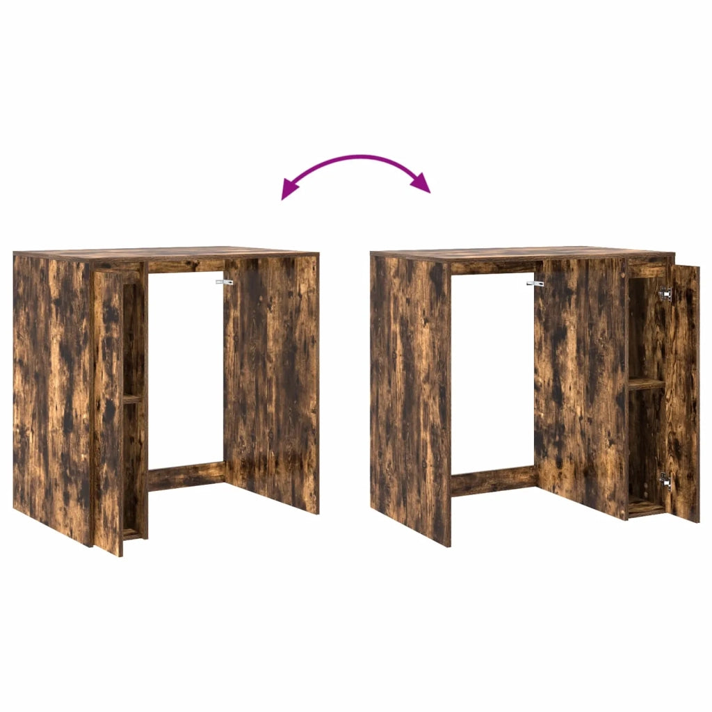 Mobiletto per lavatrice con porta Rovere fumé 87 x 60 x 89 cm