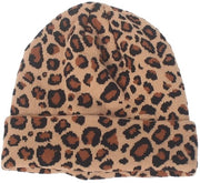 Cappello in lana per donna con disegno leopardo - Copertura calda per autunno e inverno