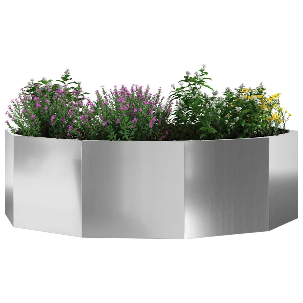 Fioriera-Vaso-Contenitore per Piante Argento 120 x 120 x 35 cm Acciaio zincato