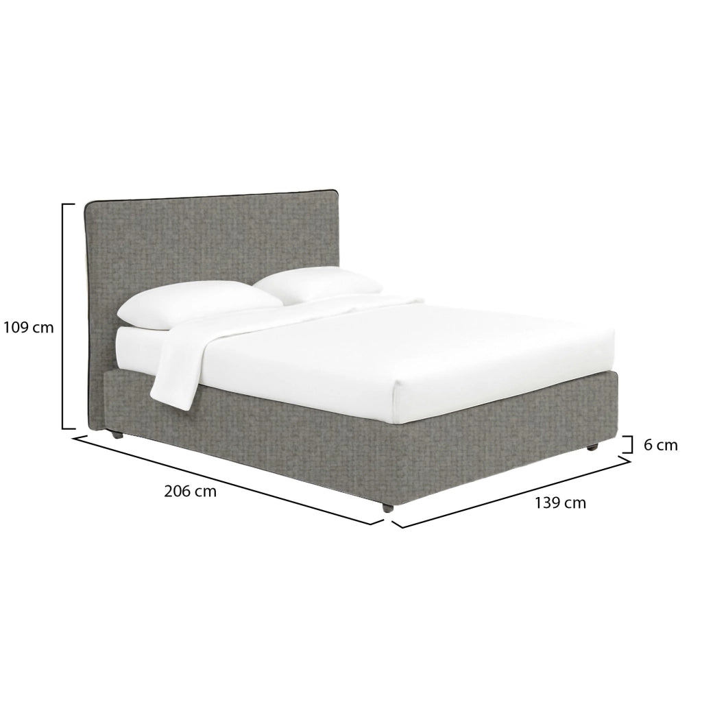 Oldham, Letto Piazza e Mezza Sfoderabile Made in Italy, Grigio Cenere