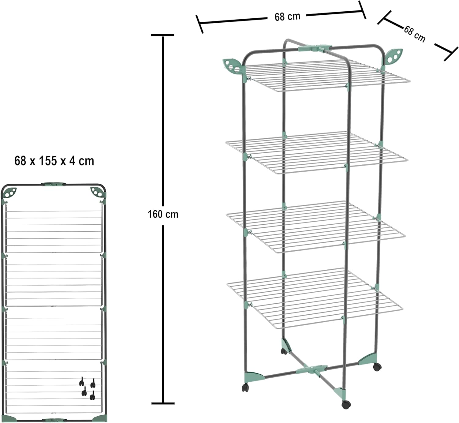 Stendino stendibiancheria Alpina 40 Mentri di filo con snodo e portagrucce, COLOMBO