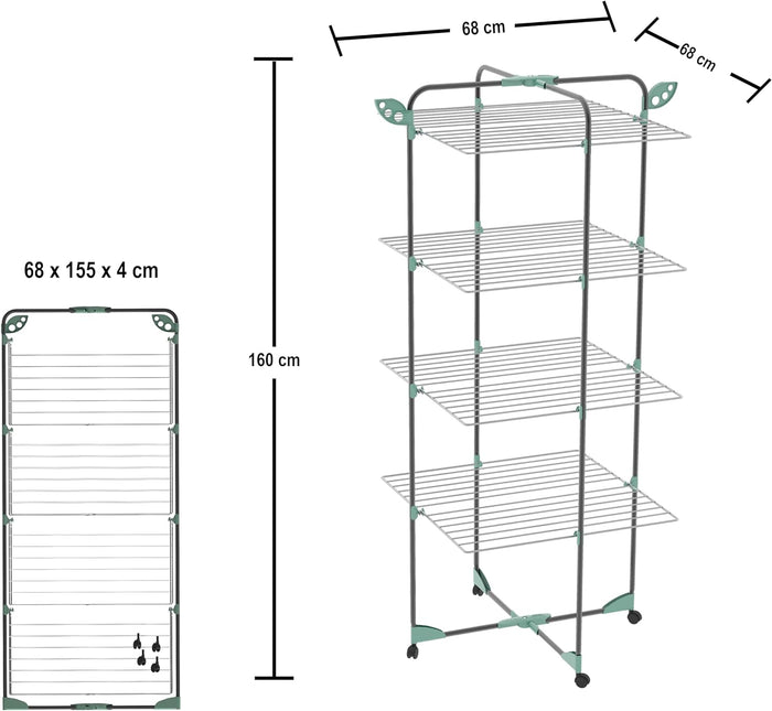 Stendino stendibiancheria Alpina 40 Mentri di filo con snodo e portagrucce, COLOMBO