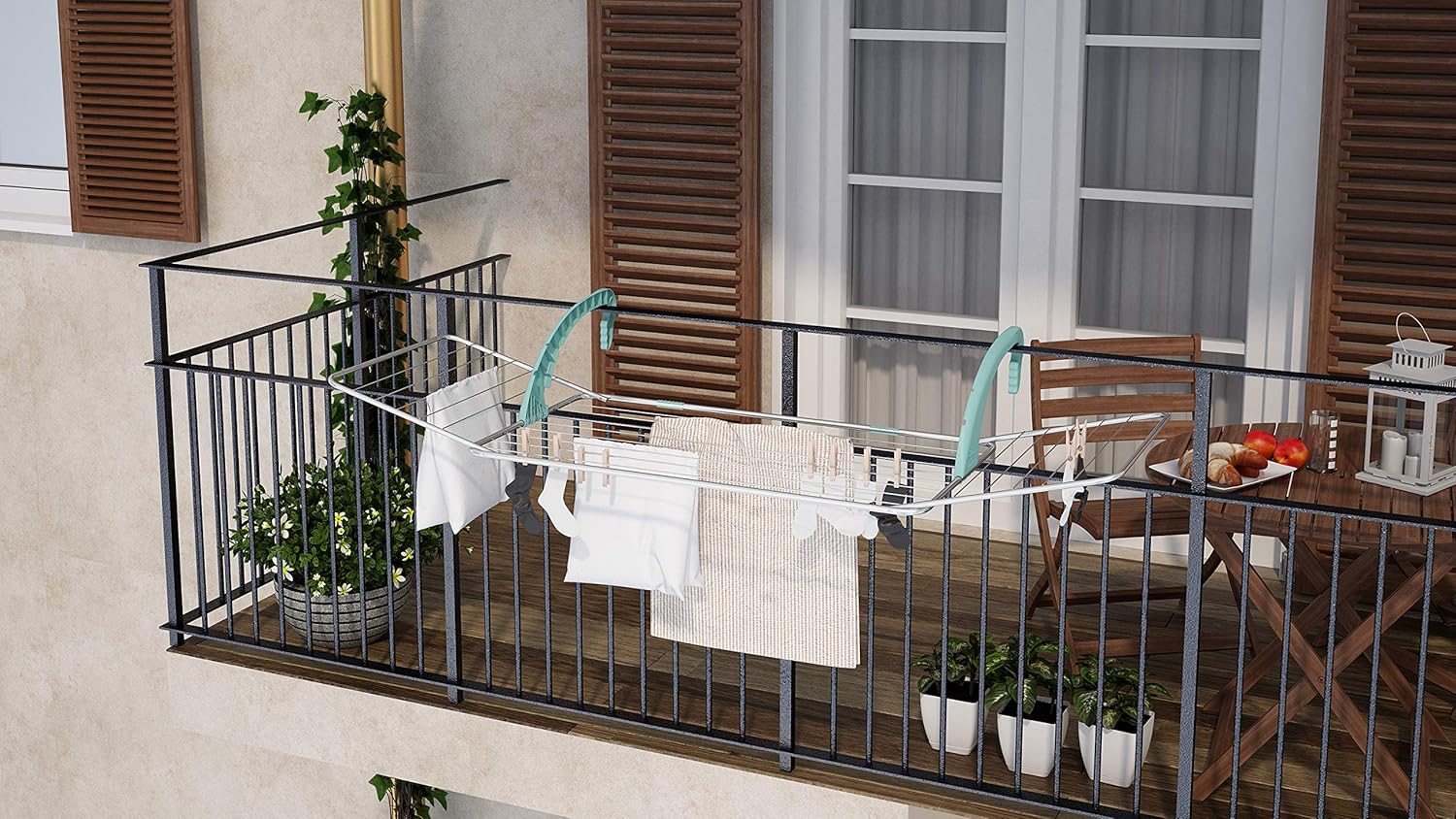 Stendino Stendibiancheria da balcone Balcony 18 Metri di filo, COLOMBO