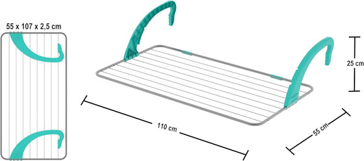 Stendino Stendibiancheria da balcone in Acciaio inox 10 metri di filo, COLOMBO