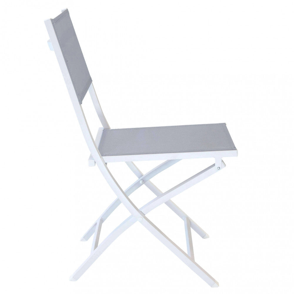 Sedia da Giardino Georgia Pieghevole 58x46x85 h cm in Textilene Bianco