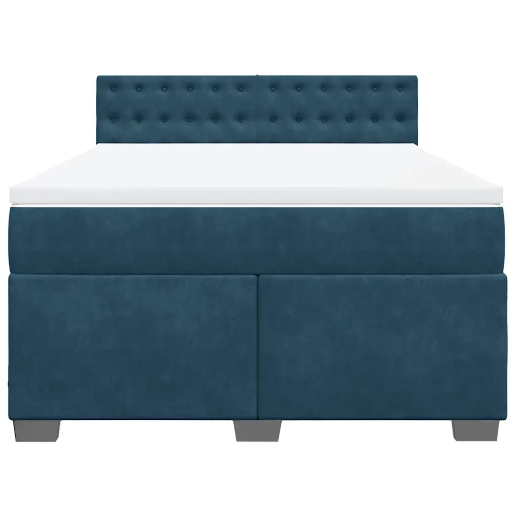 Giroletto a Molle con Materasso Blu 140x190 cm in Velluto 3288622