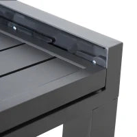 Tavolo da Giardino Allungabile per 8-10 Persone, in Alluminio, 135-270x90x75cm, Grigio