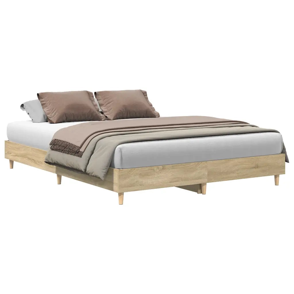 vidaXL Giroletto senza Materasso Rovere Sonoma 150x200cm in Truciolato