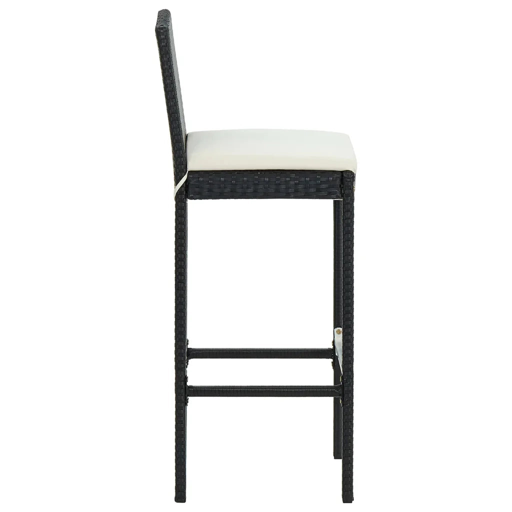 Sgabelli da Bar con Cuscini 2 pz Neri in Polyrattan cod mxl 71217