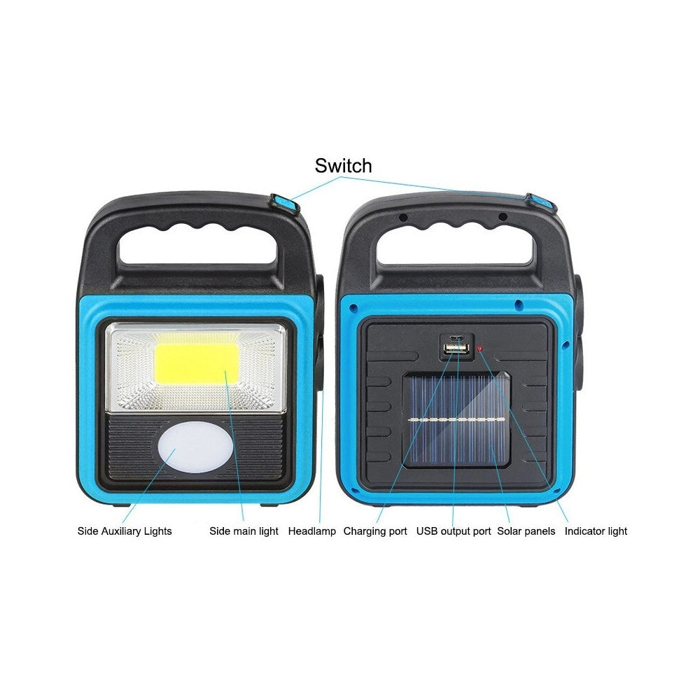 Trade Shop - Torcia Solare Portatile Multifunzione Ricaricabile Lanterna Da Campeggio Ip65 -