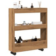 Carrello Stretto a 3 Livelli Rovere Artigianale in Truciolato 855249