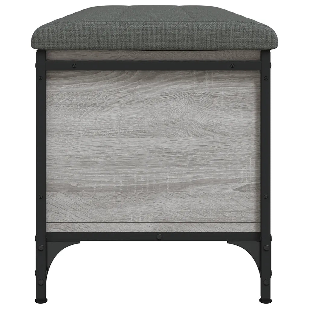 Panca Portaoggetti-Sgabello-Panca con Contenitore Grigio Sonoma 102x42x45 cm Legno Multistrato 241591