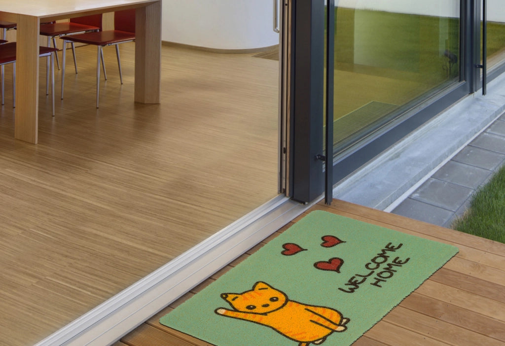 Zerbino Con Riccioli Vinilici Entrata Ingresso Casa Esterno Antiscivolo Curly In Varie Fantasie - 40x60cm - Gattino