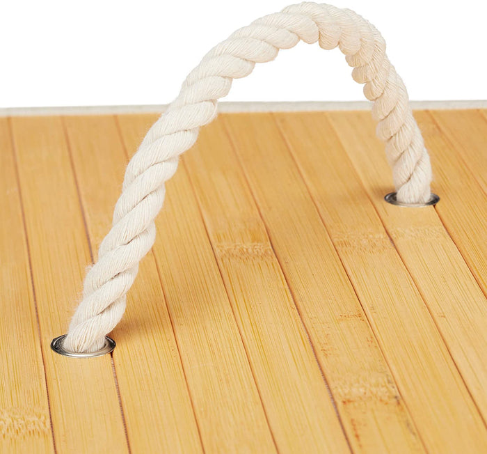 Cesto portabiancheria pieghevole con sacco triangolare 65 cm bambù natura 13_0001902_8