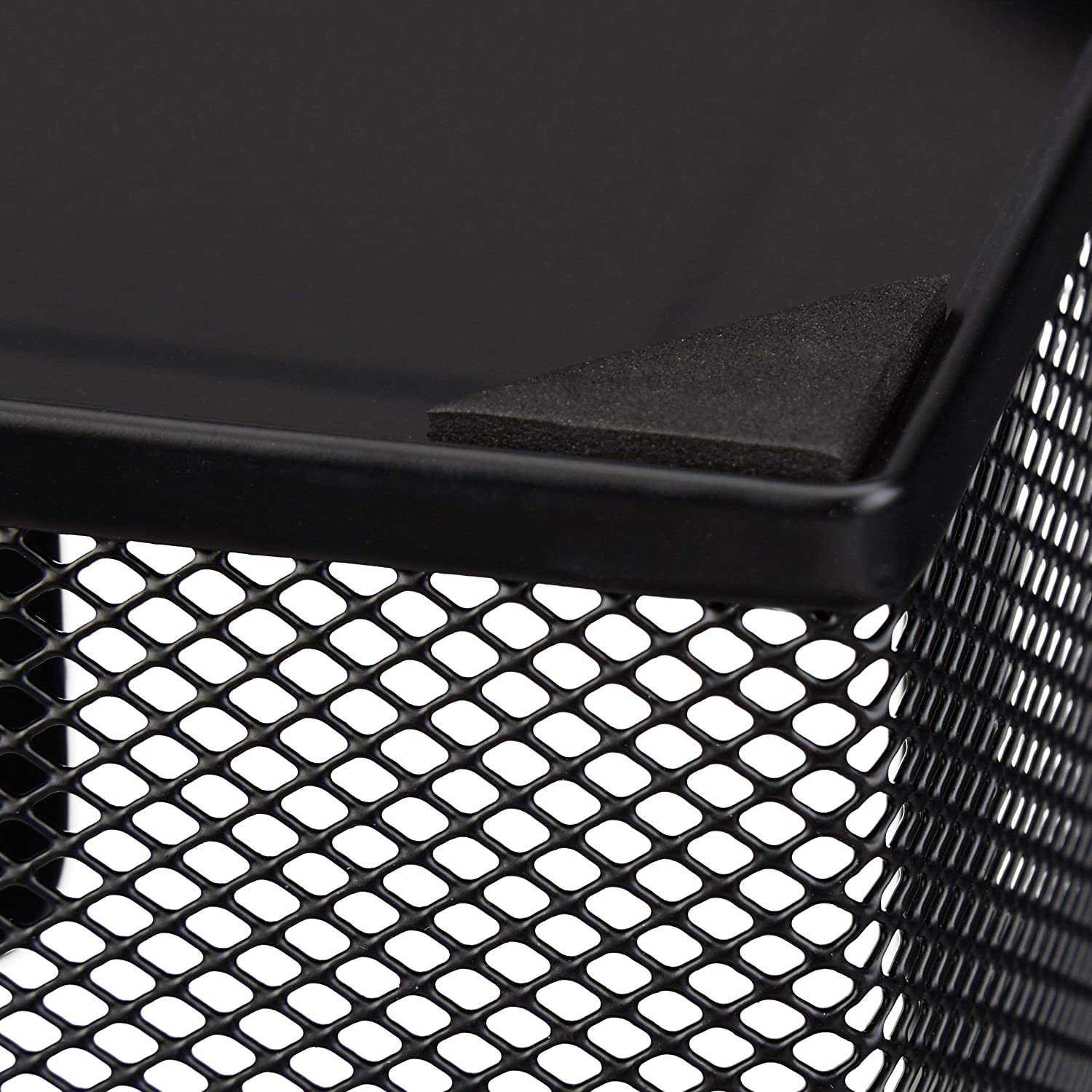 Set di 4 articoli per ufficio in metallo organizer per la posta, blocchetto per appunti, portapenne, cestino per la carta, nero 13_0002463_2