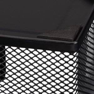 Set di 4 articoli per ufficio in metallo organizer per la posta, blocchetto per appunti, portapenne, cestino per la carta, nero 13_0002463_2