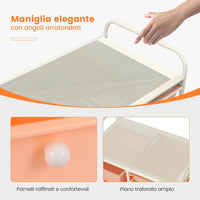 Carrello con 15 Cassetti Impilabili, Carrello di Stoccaggio con Ruote, Carello Portaoggetti per Casa e Ufficio, 62,5 x 37 x 87 cm (Arancia)