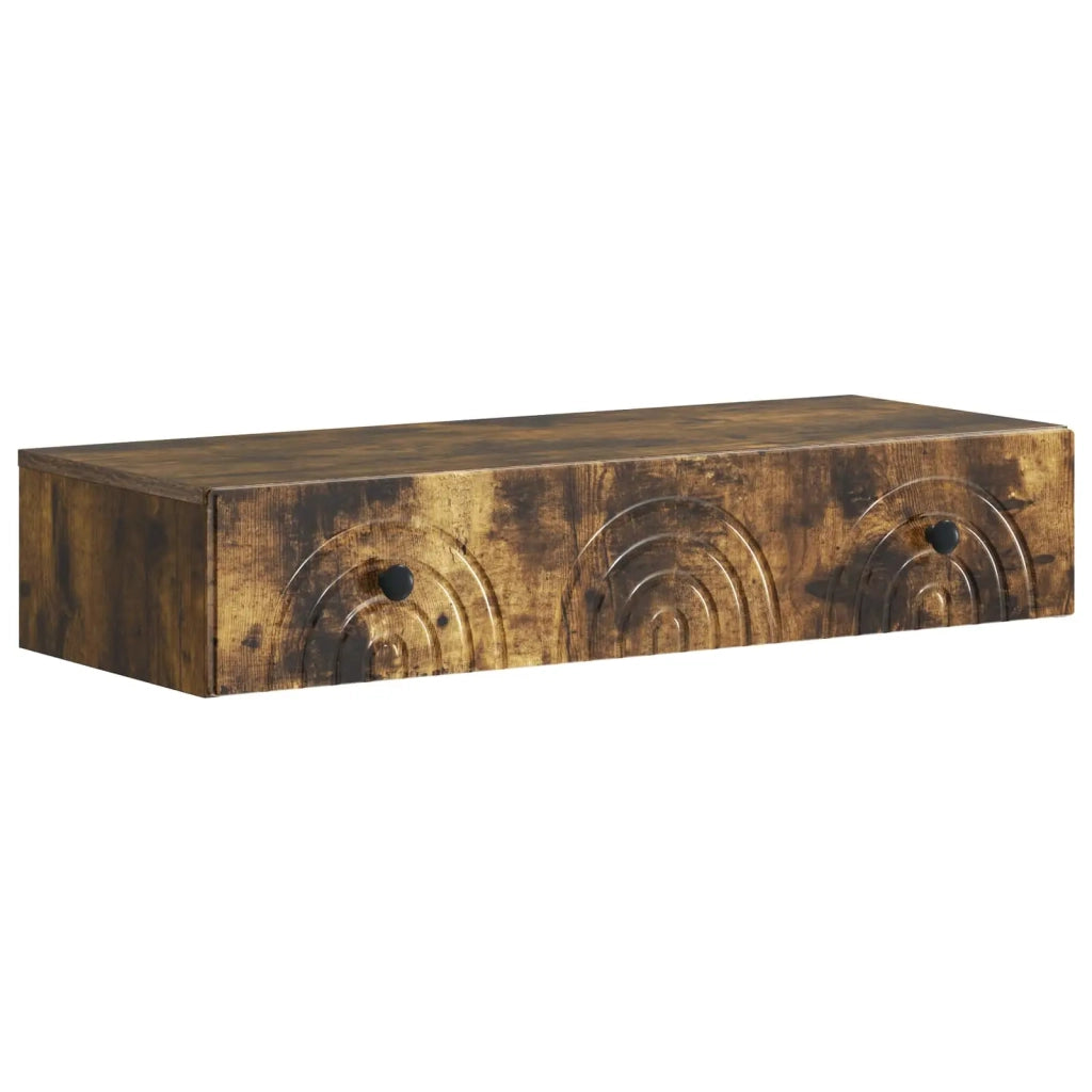 Tavolino da Parete Laterale 87,5 x 34,5 x 17 cm Rovere Fumo 898160