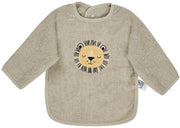 Slabbet di assorbimento per bambini con applicazione di leoni - Cinturino con chiusura rapida per facile indossamento e svestimento - Regalo per bambini, colore grigio scuro
