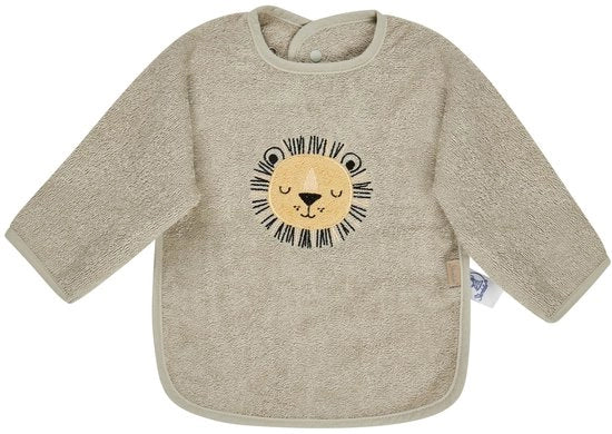 Slabbet di assorbimento per bambini con applicazione di leoni - Cinturino con chiusura rapida per facile indossamento e svestimento - Regalo per bambini, colore grigio scuro