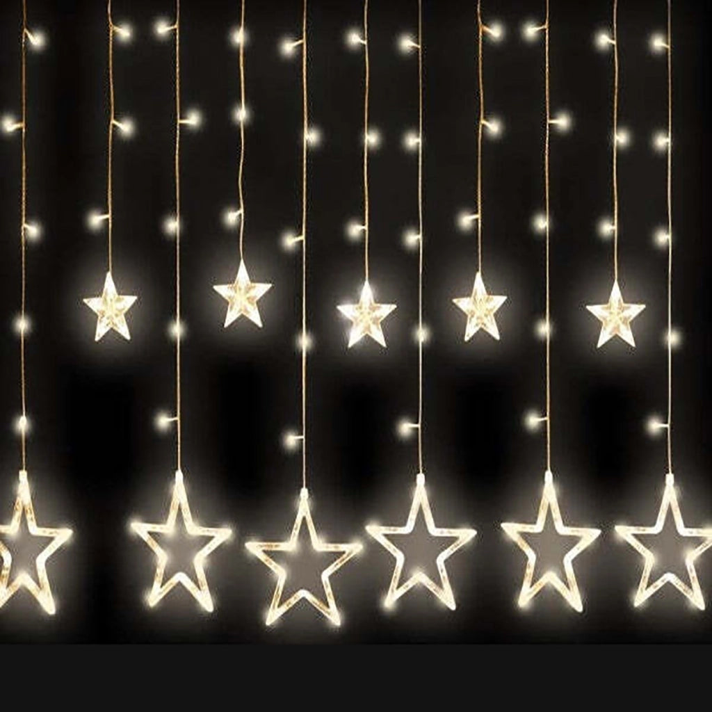 CATENA LUMINOSA STELLA LUCE BIANCO CALDO STELLE LUCI LED NATALE FESTE ADDOBBI