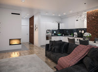 Camino a Bioetanolo da Incasso 80x45 cm Inside P800 V2 Angolo a Destra Nero con Vetro