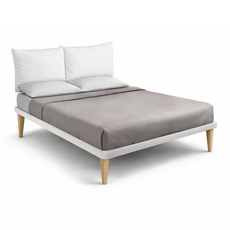 Letto imbottito Matrimoniale 180x190 cm Soft - Bianco,Similpelle,Con rete