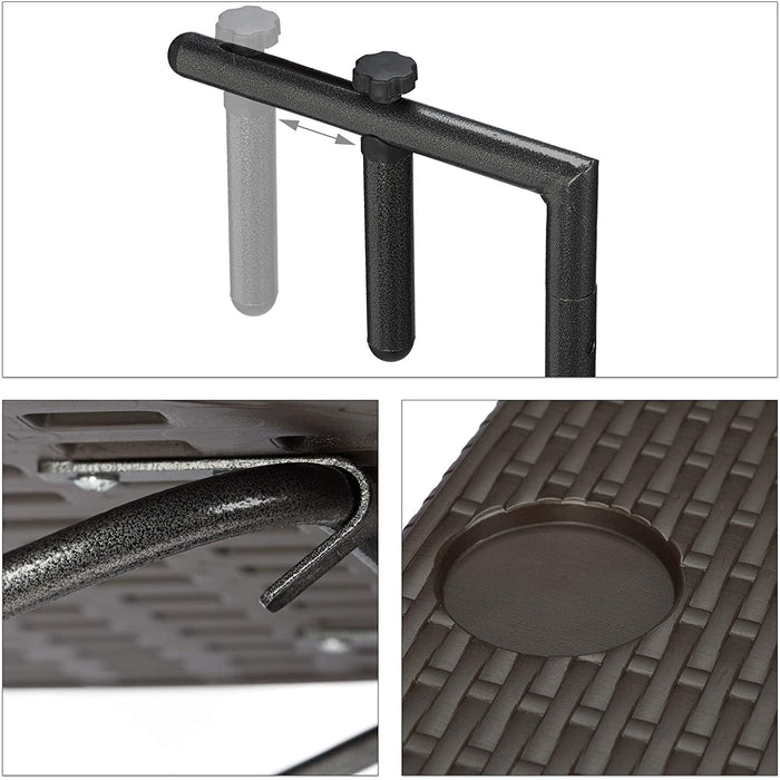 Tavolo pieghevole da balcone pieghevole 3 livelli regolabile marrone 13_0002691_2