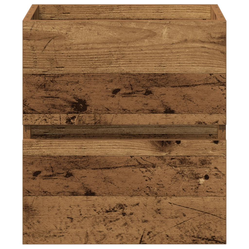 Mobile con Lavabo Integrato in Rovere Nero in Legno Compatto