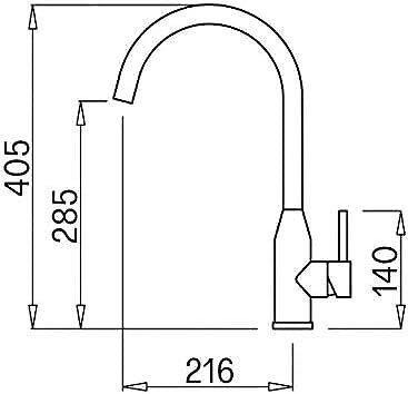Elleci MKKADI99 Adige - Miscelatore da cucina Mono Splitcomando, da incasso, Keratek Plus, canna girevole, 40 cm, Grigio Scuro