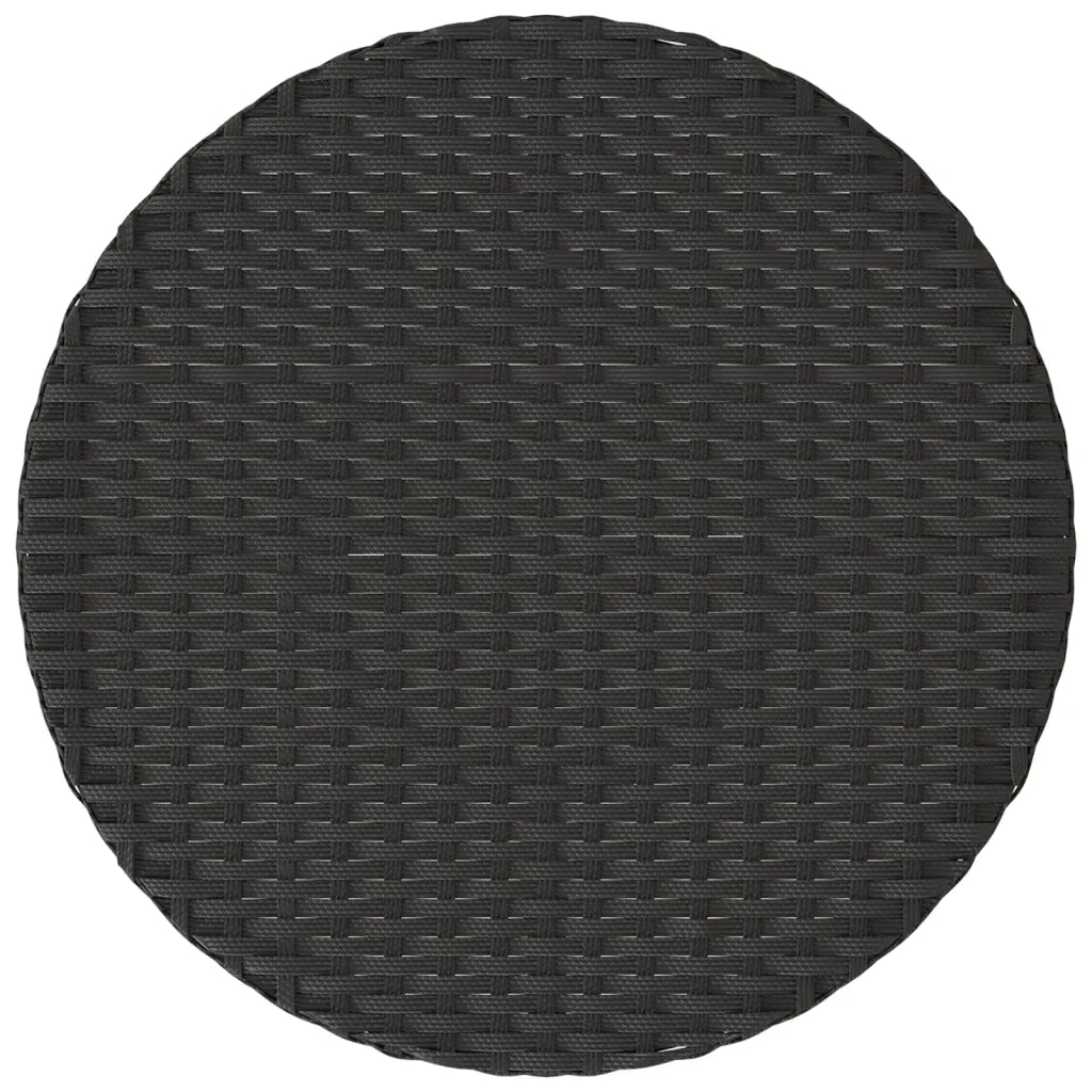 Set da Bistrò 3 pz con Cuscini Nero in Polyrattan
