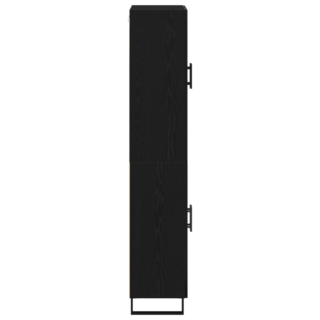Armadi  2 pcs Nero Rovere 69,5x34x180 cm Legno ingegnerizzato