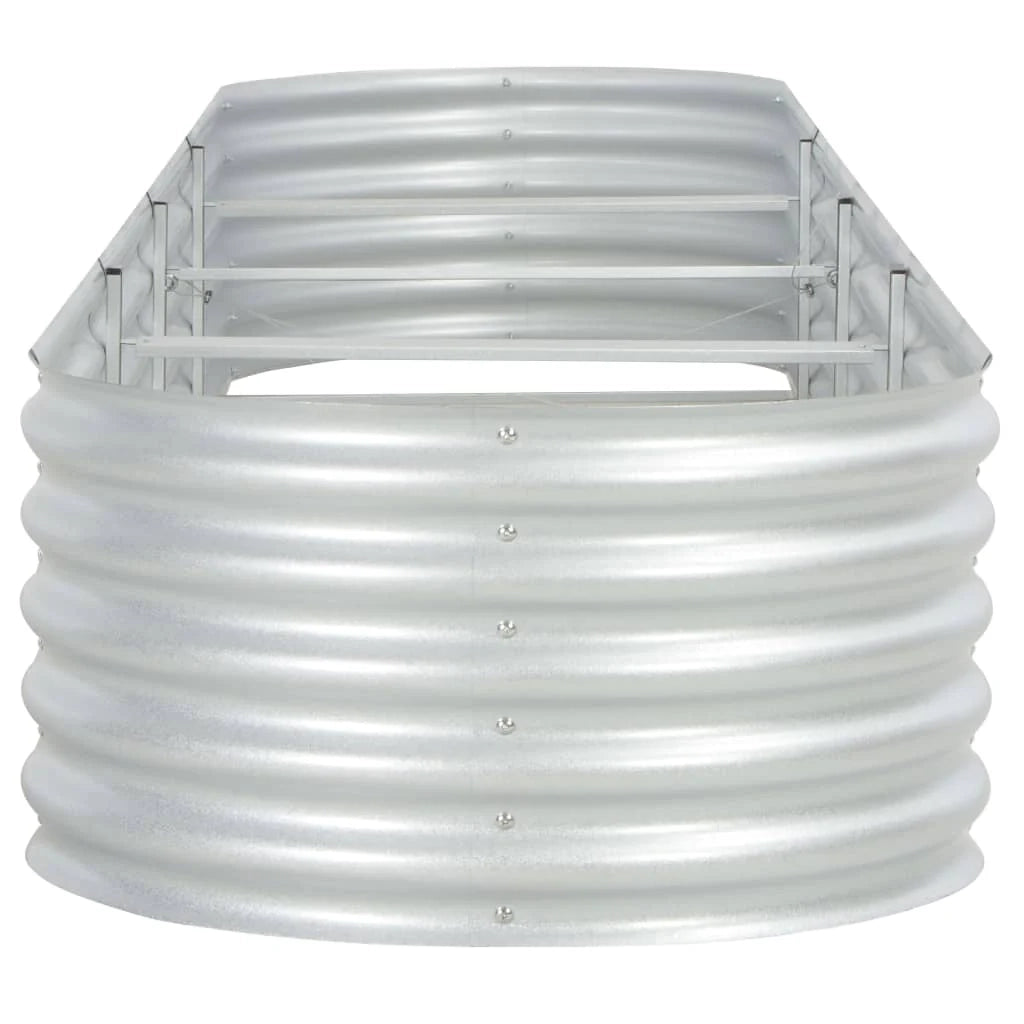 Fioriera rialzata piante fiori giardino 400 x 80 x 44 cm acciaio zincato argento 02_0001050
