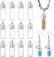 Flessi in vetro 12 pezzi - Flessi a vite - Hangers per fiale - 3 misure - 30/35/42 mm - Per decorazione e DIY - Mini flessi in vetro