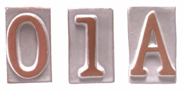 LETTERA E IN TERRACOTTA 5X9 CM- 10,0 pz