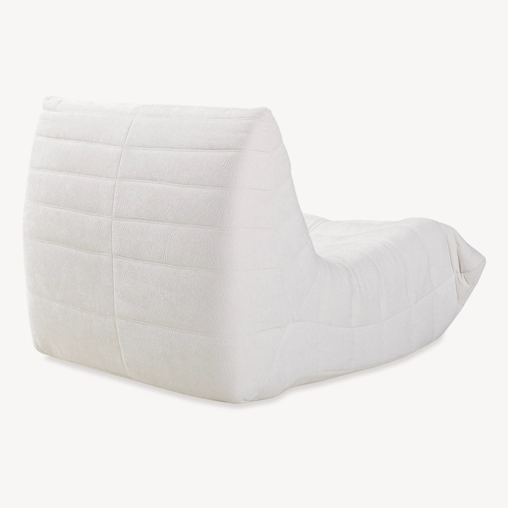Poltrona Bassa Imbottita Kodsø con Rivestimento in Chenille 75x90x100 cm - Beige [en.casa]
