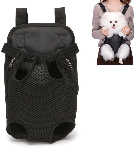 Borsa per animali con gambe estensibili - Cinturino regolabile - Materiale nylon - Disegno mesh respirante - Attacco di sicurezza integrato - Progettata per il comfort degli animali - Tasca portatile