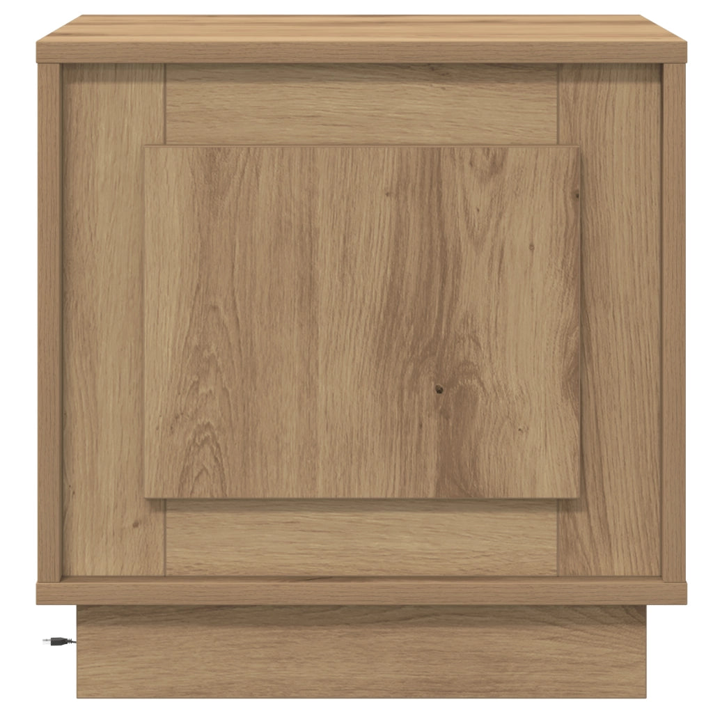 Comodini con luci LED 2 pcs Rovere artigianale 44x34,5x45 cm