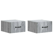Mobiletto da notte a muro 2 pcs Grigio Sonoma 34,5 x 33 x 20 cm